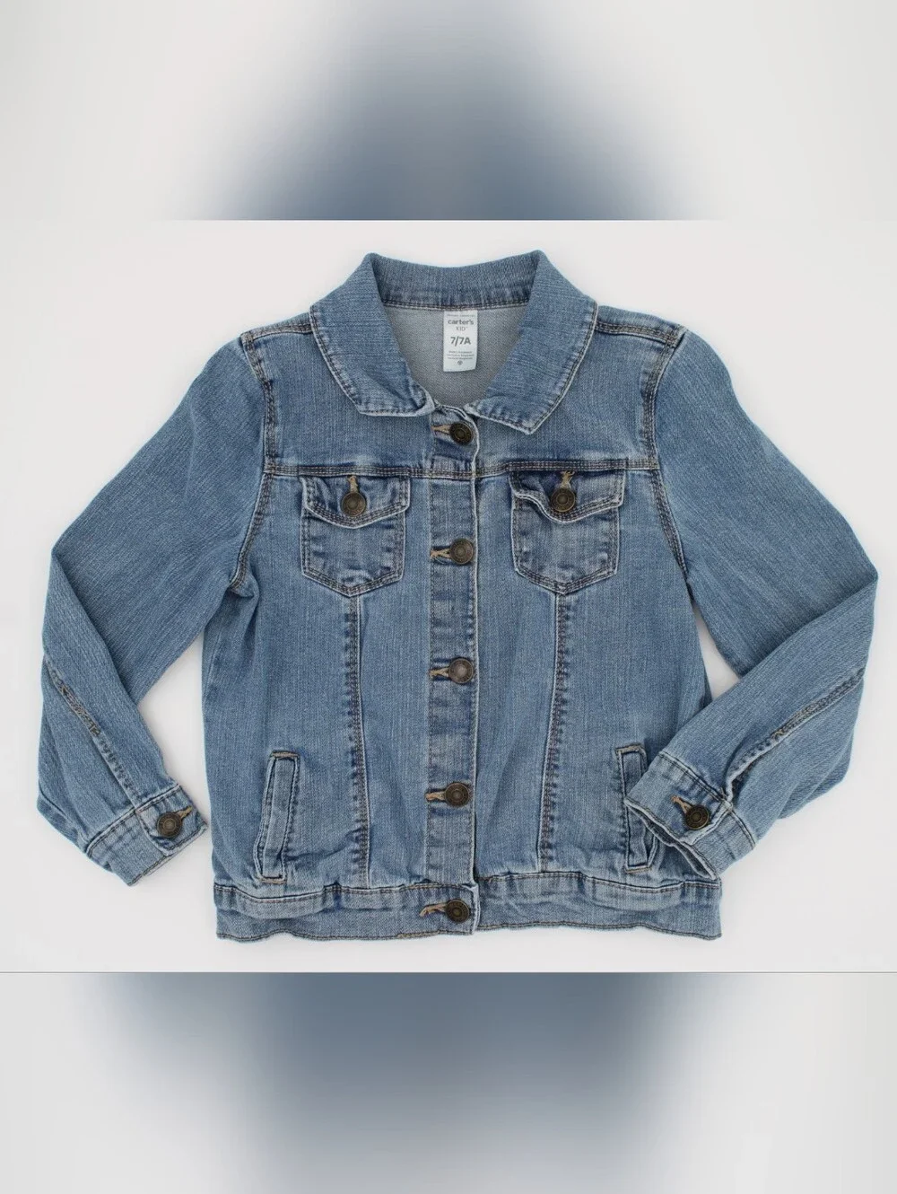 Carter's Girls Denim Jean Jacket Size 7 Button Front